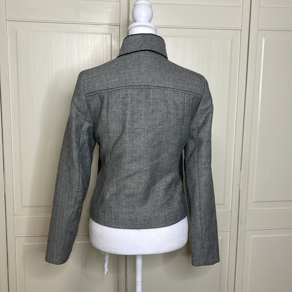 BANANA REPUBLIC  Women's The Neck Jacket Herringbone Pattern With Tie Blazer Sz4 - Picture 5 of 10